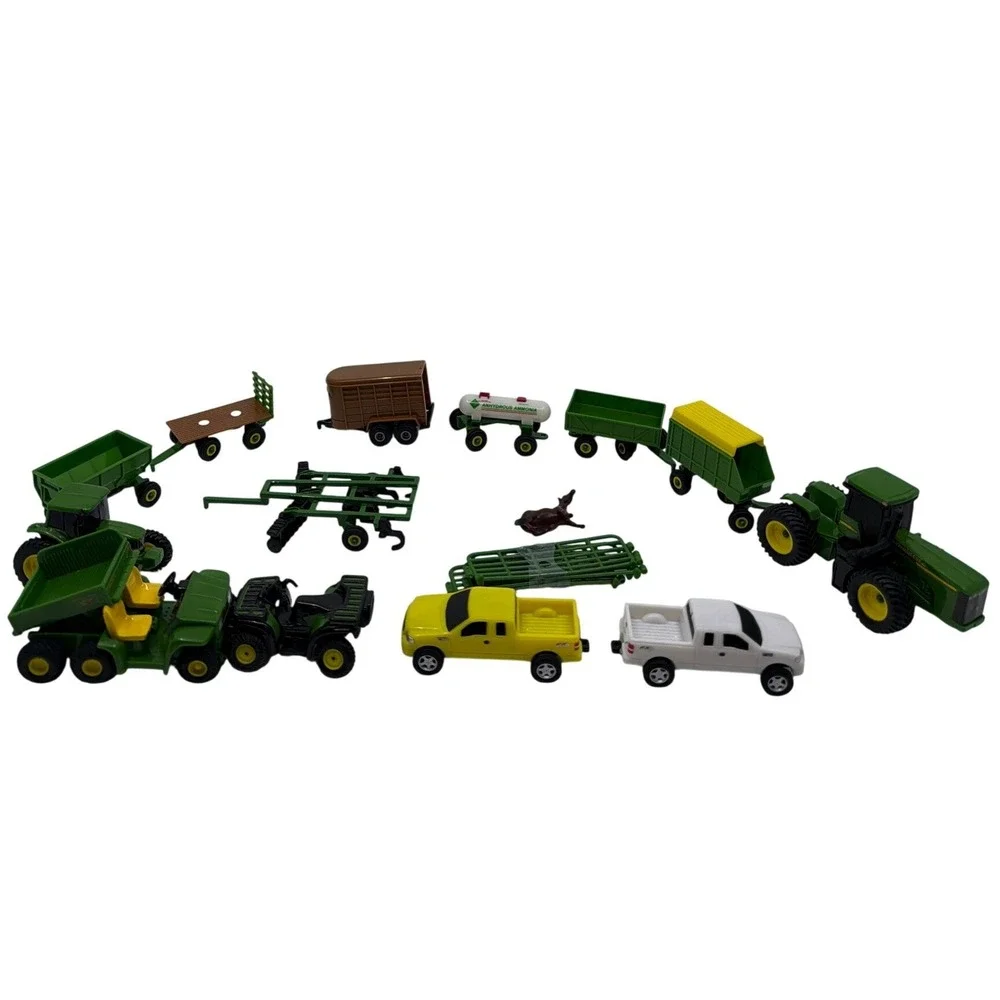 John Deere Ertl Farm Toys Tractor‎ Truck Trailer and more 15 Pieces Parts/Repair